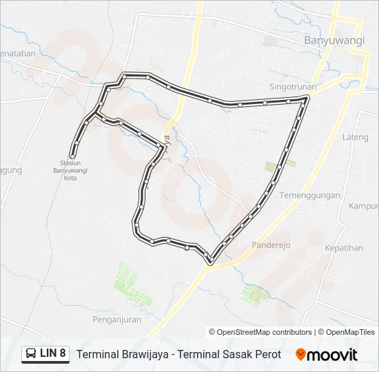 LIN 8 Bus Line Map