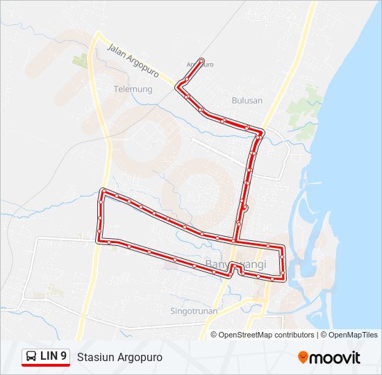 LIN 9 bus Line Map