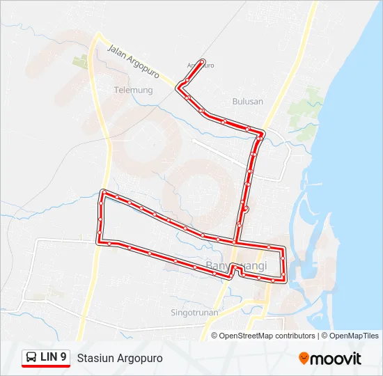 LIN 9 Bus Line Map