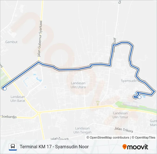 BANDARA 1 Bus Line Map