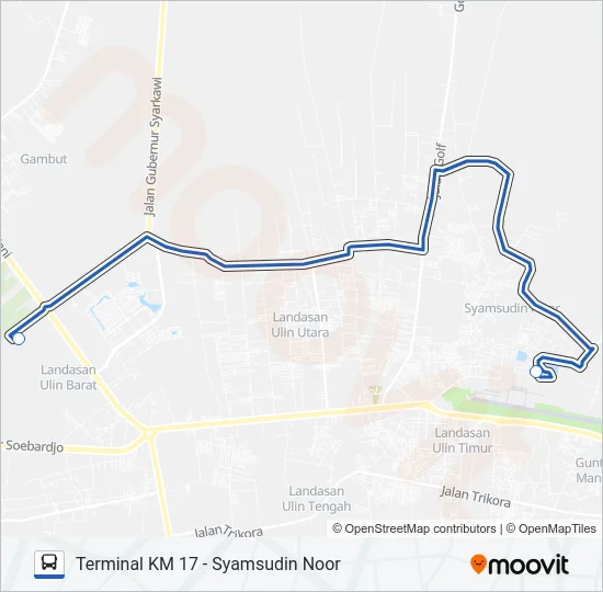 BANDARA 1 Bus Line Map