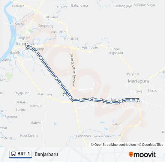 BRT 1 Bus Line Map