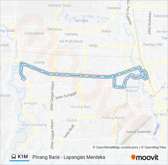 K1M Bus Line Map