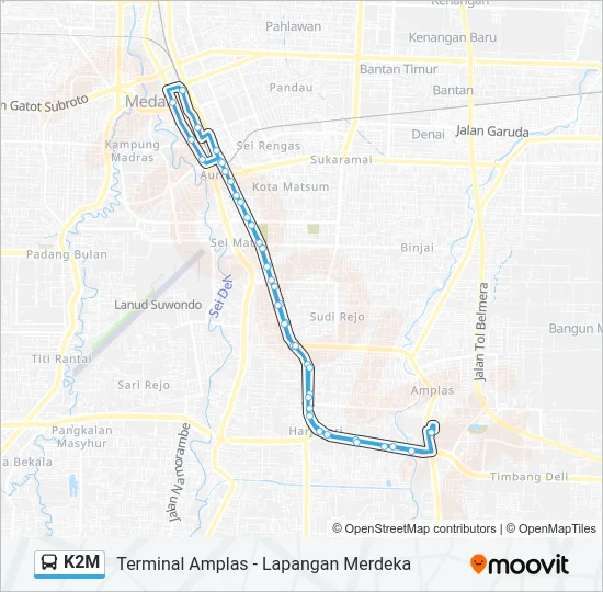 K2M Bus Line Map