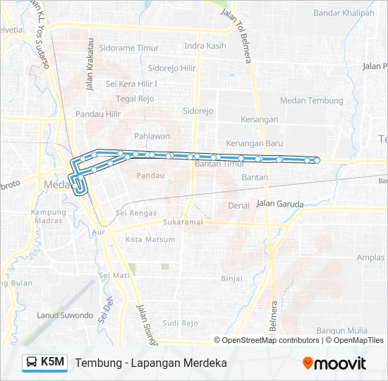 K5M Bus Line Map