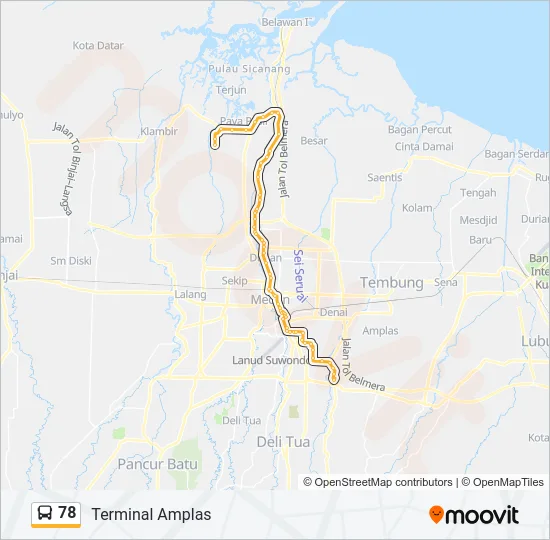 78 Bus Line Map
