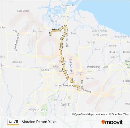 78 Bus Line Map