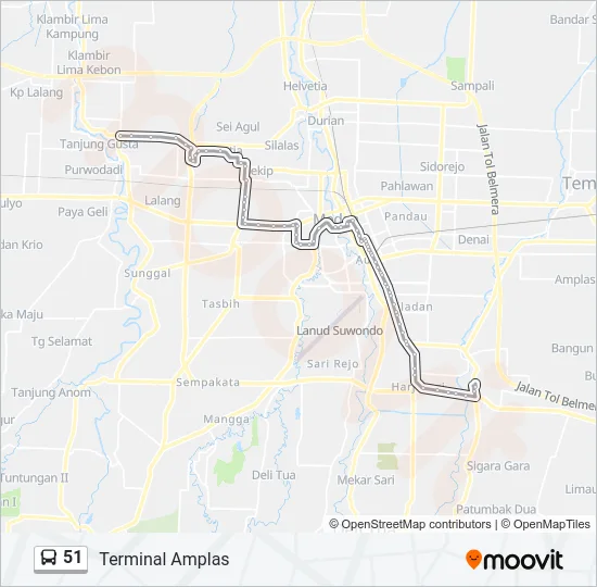 51 Bus Line Map