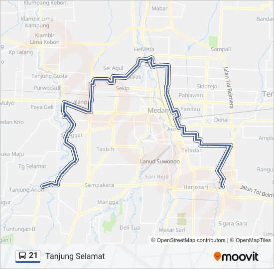 21 Bus Line Map