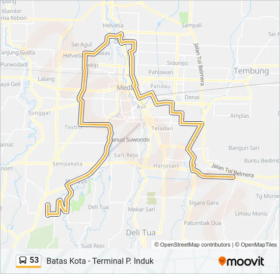 53 Bus Line Map