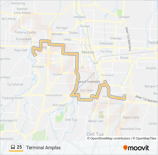 25 Bus Line Map