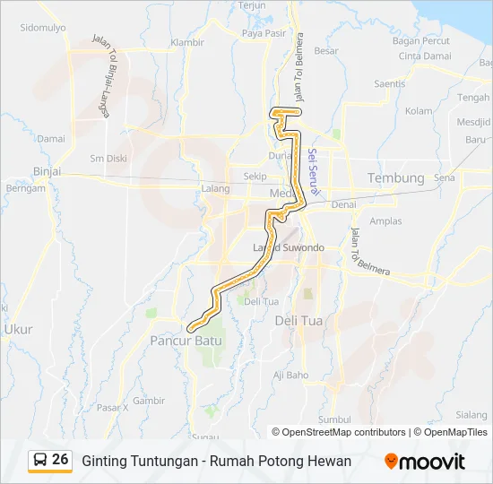 26 Bus Line Map