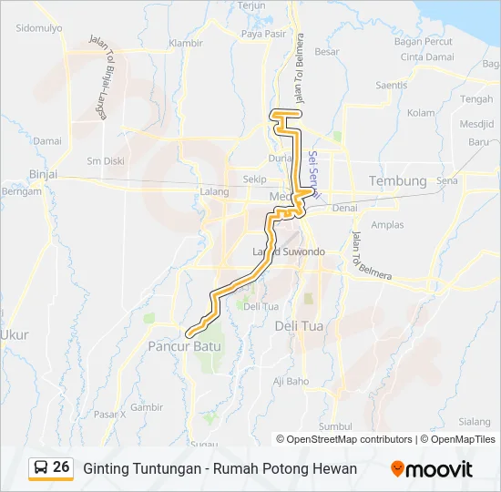 26 Bus Line Map
