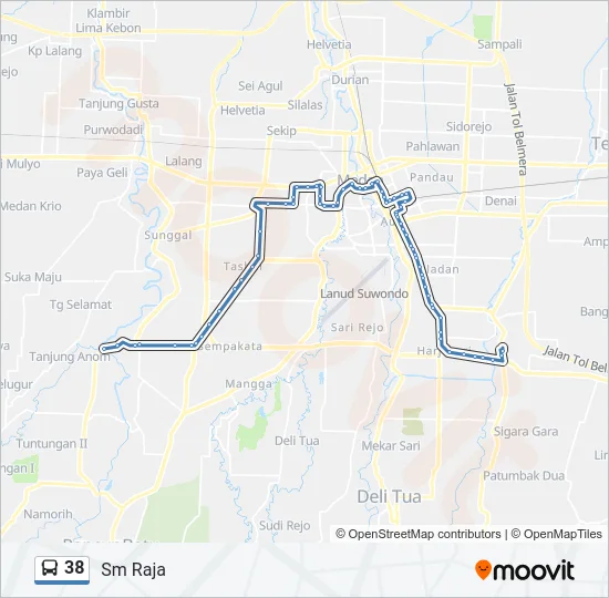 38 Bus Line Map