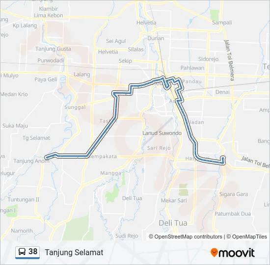 38 Bus Line Map