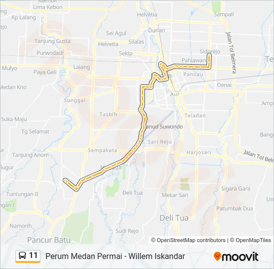 11 Bus Line Map