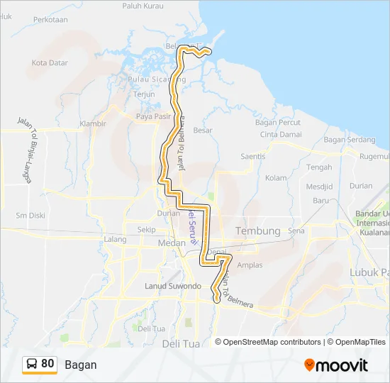80 Bus Line Map