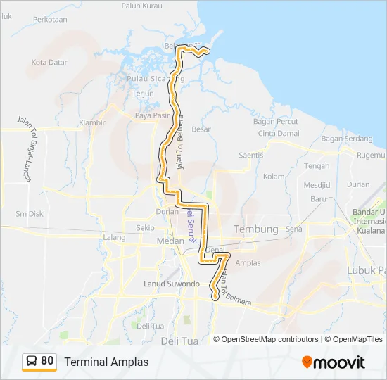 80 Bus Line Map