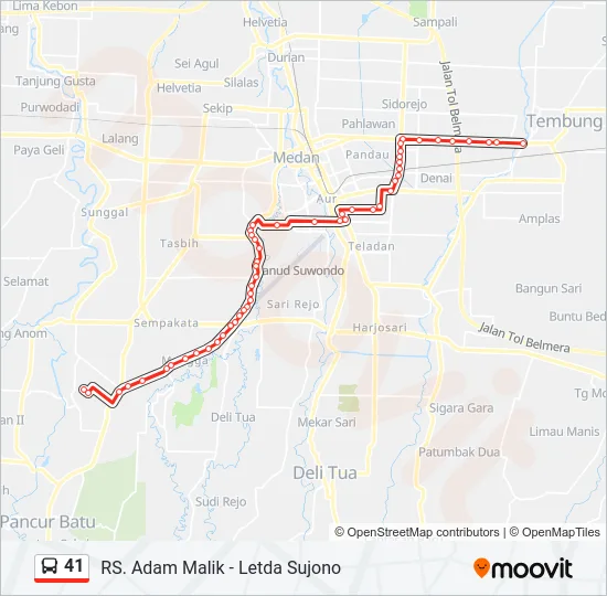 41 Bus Line Map