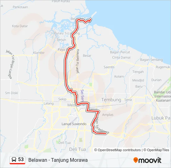 53 Bus Line Map