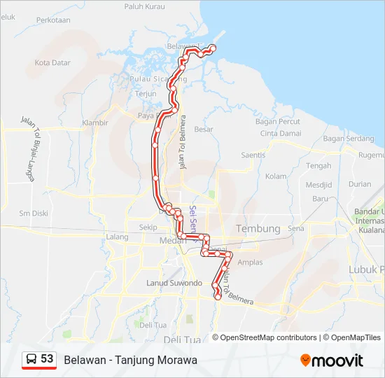 53 Bus Line Map