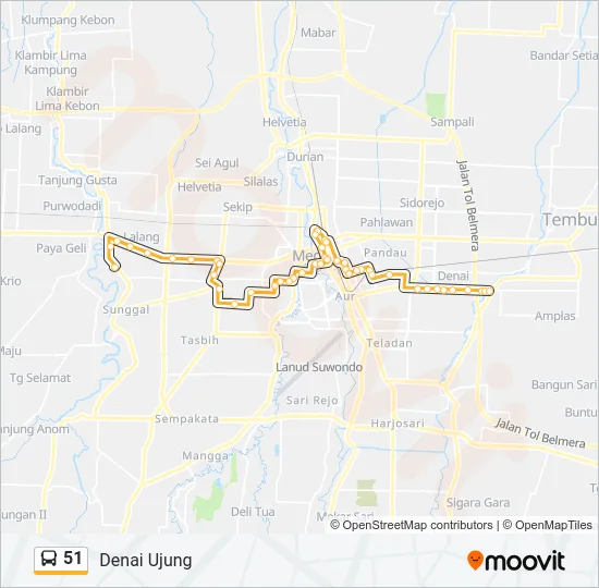 51 Bus Line Map