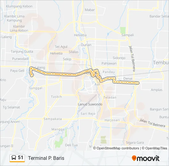 51 Bus Line Map