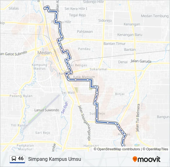 46 Bus Line Map