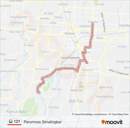 121 Bus Line Map