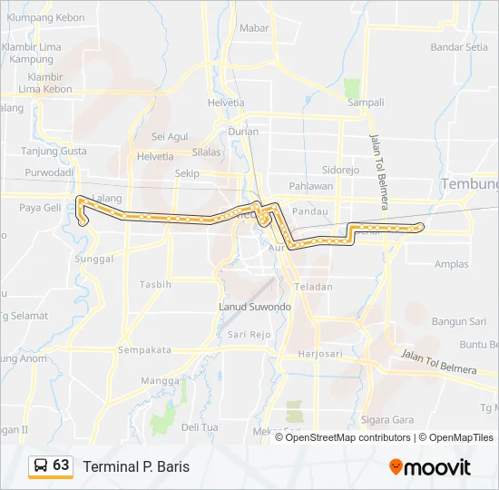 63 Bus Line Map