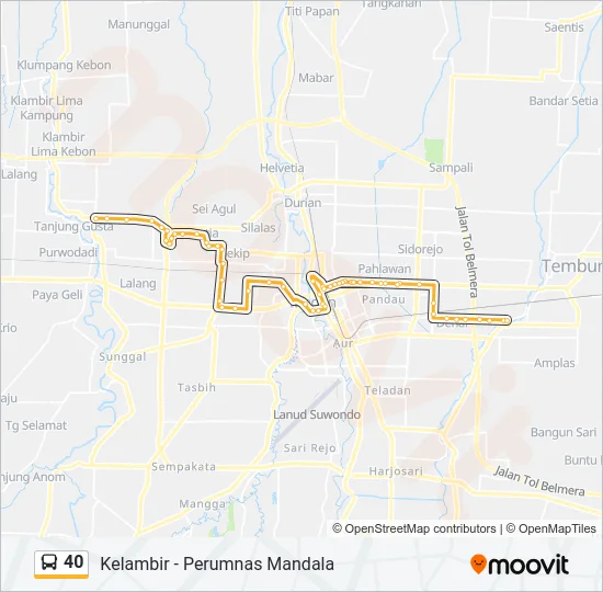 40 Bus Line Map