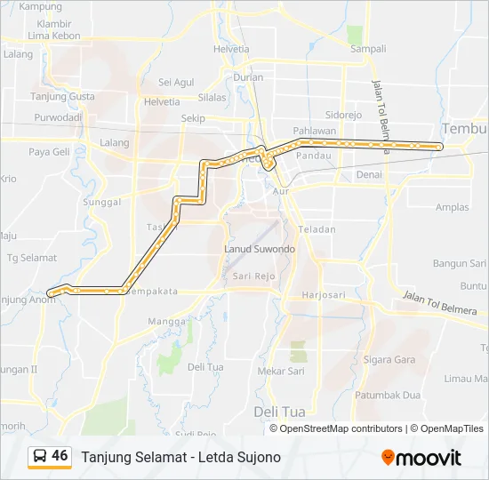 46 Bus Line Map