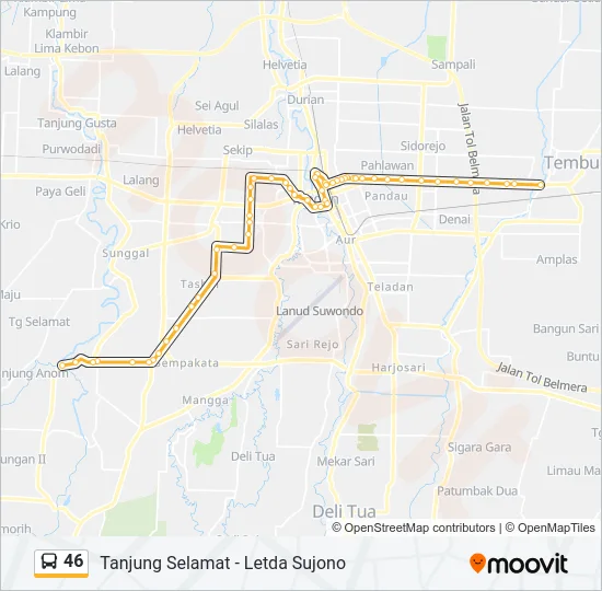 46 Bus Line Map