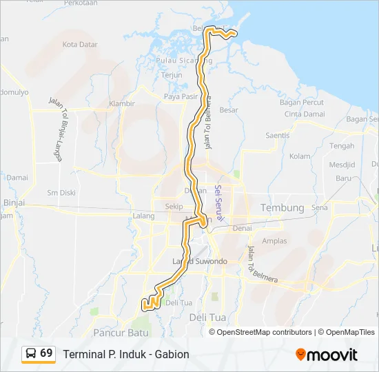 69 Bus Line Map