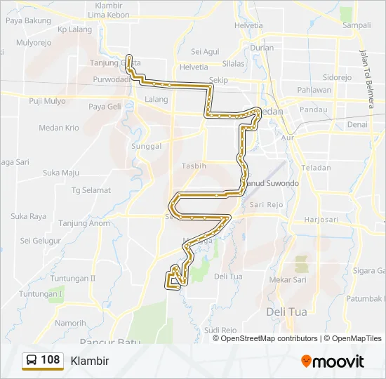 108 Bus Line Map