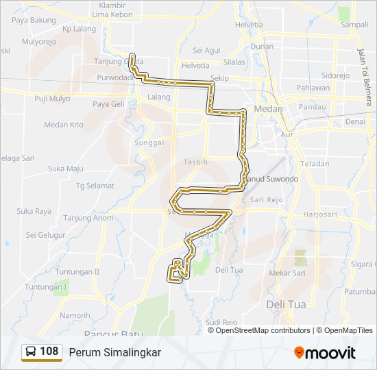 108 Bus Line Map