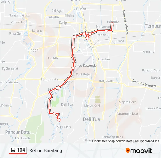 104 Bus Line Map