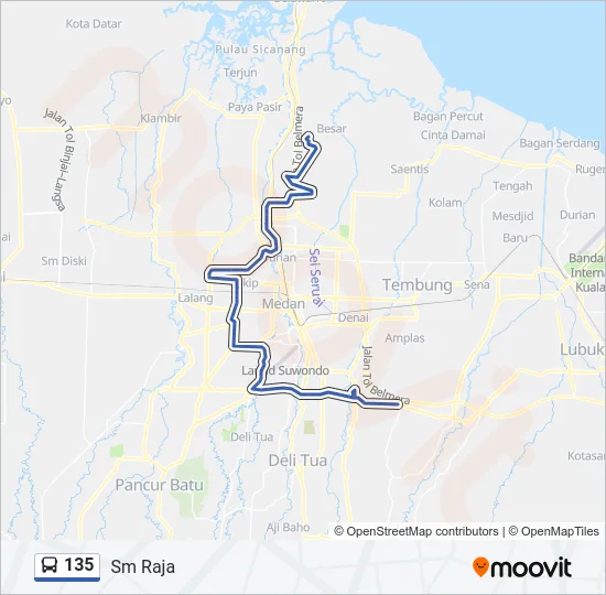 135 Bus Line Map