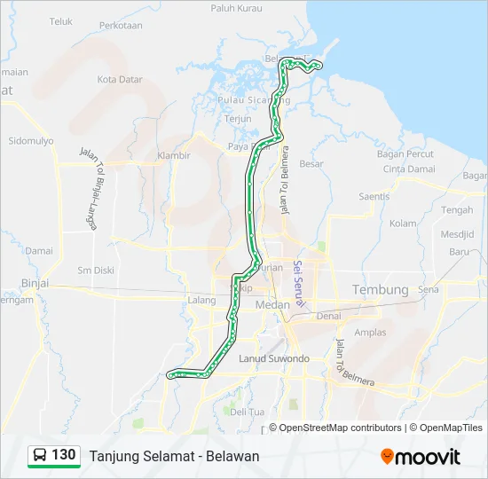 130 Bus Line Map
