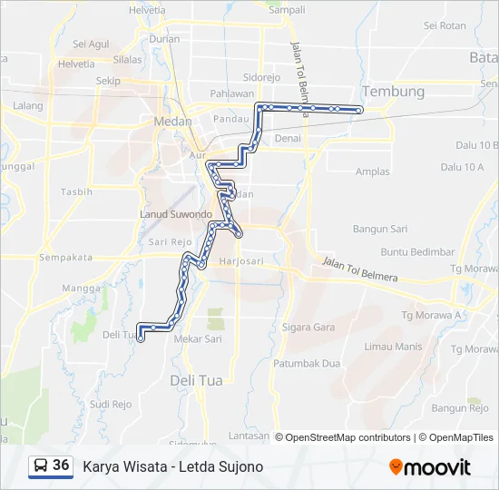 36 Bus Line Map