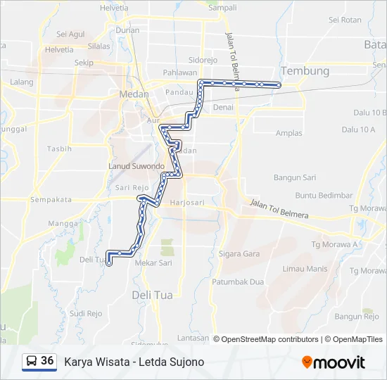 36 Bus Line Map