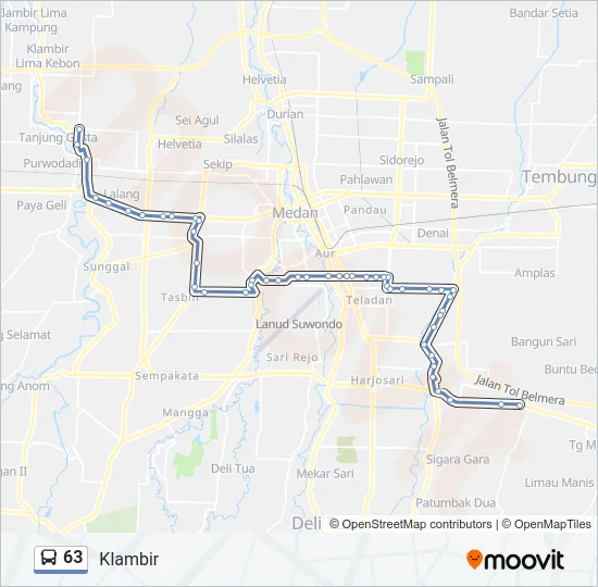 63 Bus Line Map