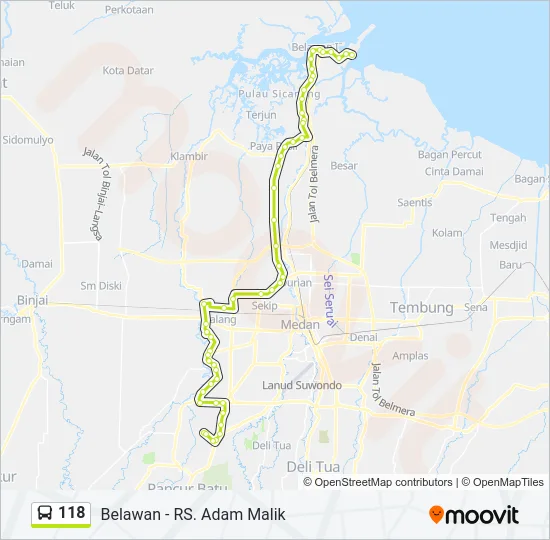 118 Bus Line Map