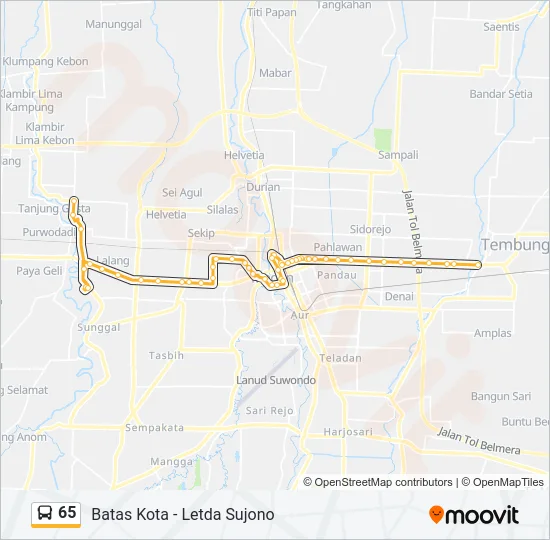 65 Bus Line Map