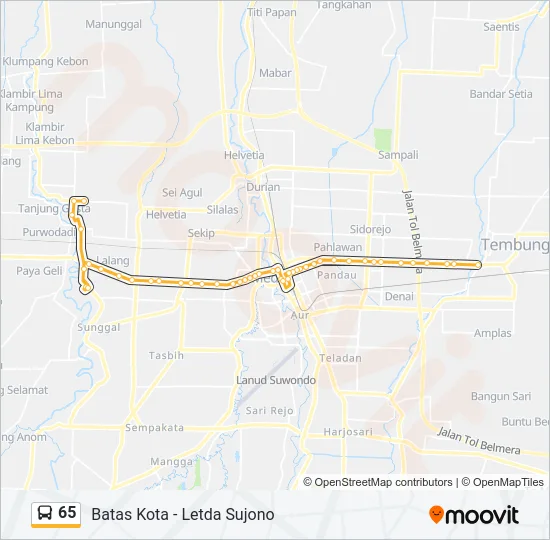 65 Bus Line Map