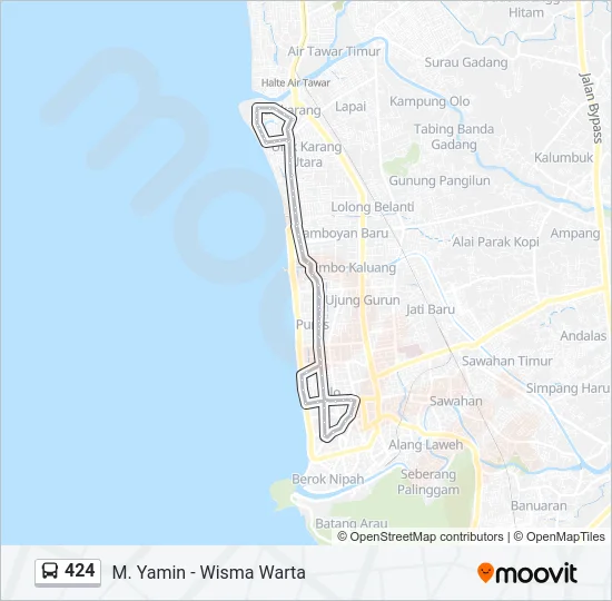424 Bus Line Map