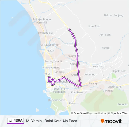 439A Bus Line Map