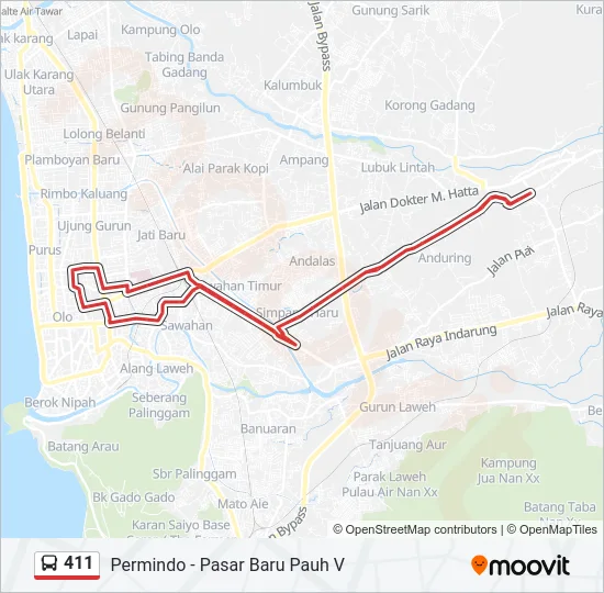 411 Bus Line Map