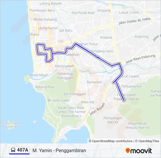 407A Bus Line Map