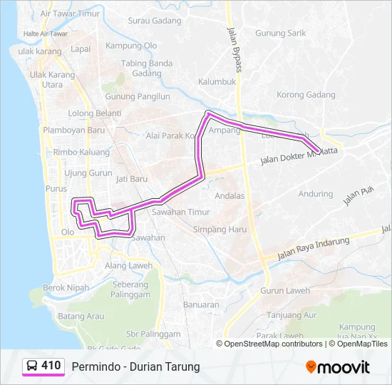 410 Bus Line Map